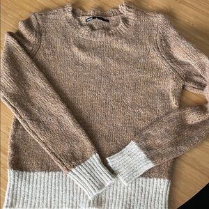 Only Brown and Cream Crew Neck Sweater